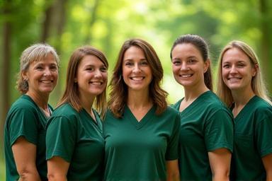 Team van GroenAfscheid in een groene, natuurlijke omgeving